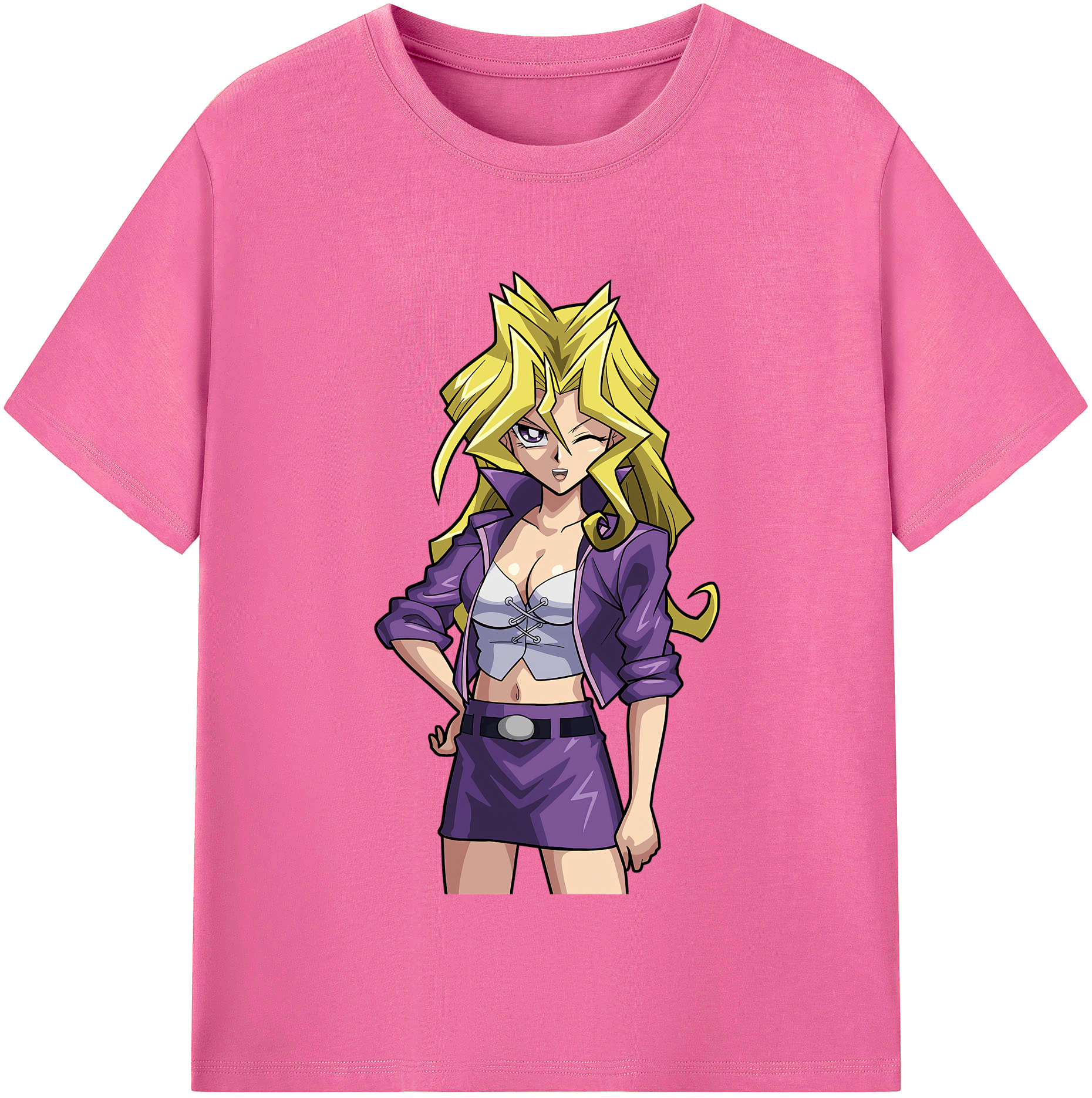 （画像用） 遊☆戯☆王 Yu-Gi-Oh! レディースカジュアルプリントTシャツ（綿100％）